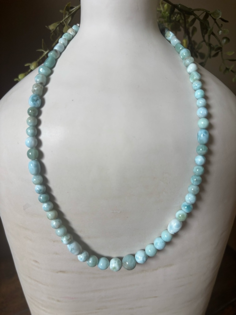 Jay King Mine Finds DTR Larimar Beaded Necklace Sterling Silver 18–20”
